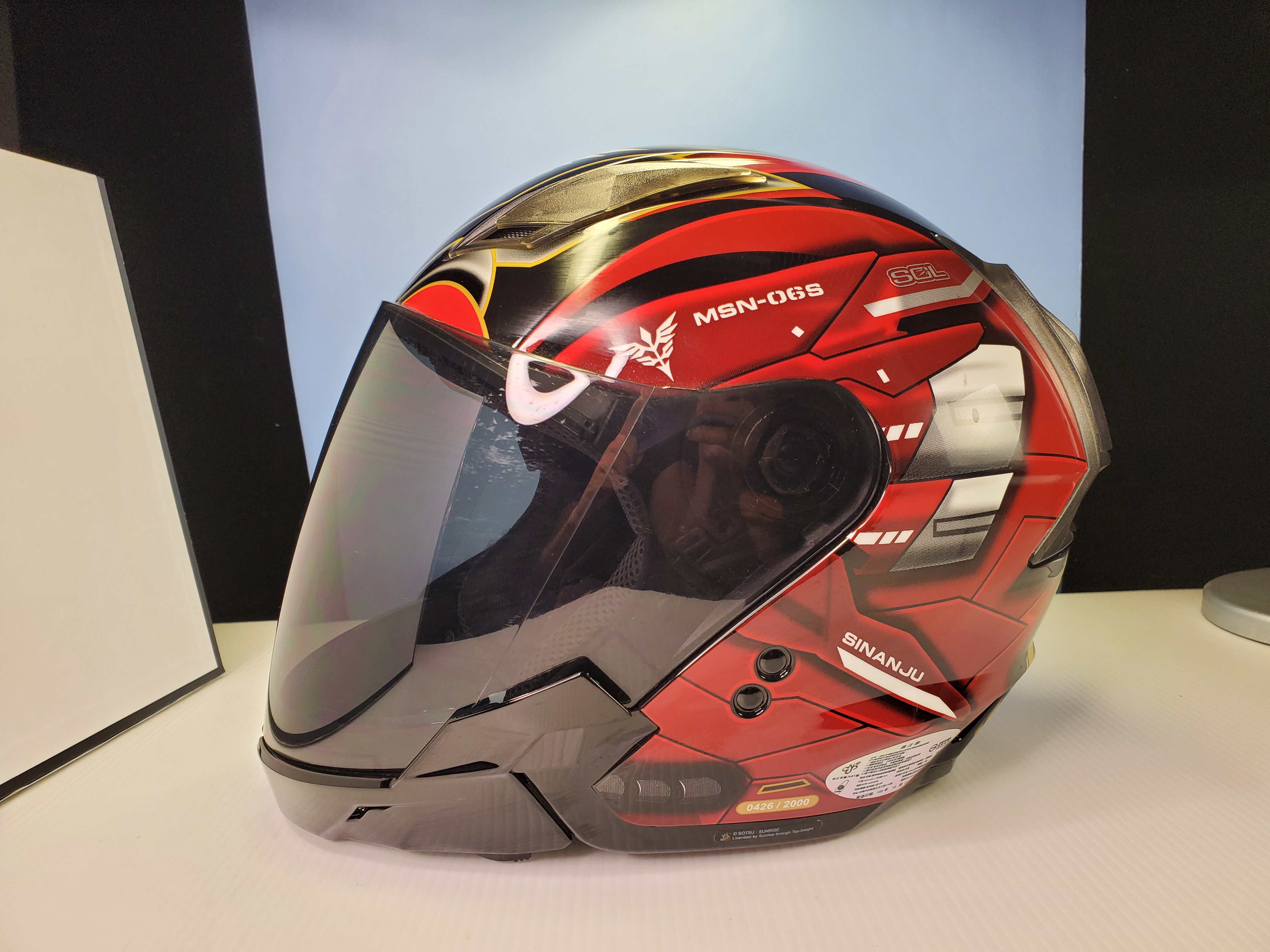 收藏品 限量 SOL 新安洲 安全帽 鋼彈 UC 新安州 4分之3 可 全罩 Sinanju 吉翁 獨角獸